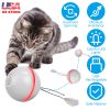Electric Cat Toy Cat Teaser Ball Automatic Self Rotating Interactive Cat Motion Exercise Toy with Feather Bell LED Lights USB Rechargeable