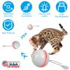 Electric Cat Toy Cat Teaser Ball Automatic Self Rotating Interactive Cat Motion Exercise Toy with Feather Bell LED Lights USB Rechargeable
