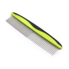Dog Comb for Removes Tangles and Knots - Cat Comb for Removing Matted Fur - Grooming Tool with Stainless Steel Teeth and Non-Slip Grip Handle - Best )