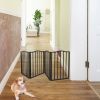 Pet Gate - Dog Gate for Doorways, Stairs or House - Freestanding, Folding, brown, Arc Wooden--Self-pick up is not supported.