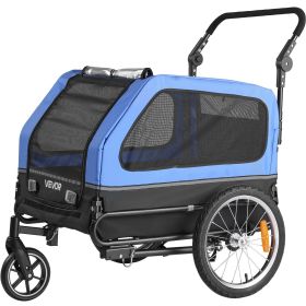 VEVOR Dog Bike Trailer, Supports up to 88 lbs, 2-in-1 Pet Stroller Cart Bicycle Carrier for Small & Large Dogs, Easy Folding Frame with Quick Release)