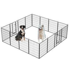 Dog Playpen Outdoor, 16 Panels Dog Pen 40" Height Dog Fence Exercise Pen with Doors for Large/Medium/Small Dogs, Portable Pet Playpen for Yard, RV, C)