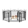Dog Playpen Indoor 24 inch 8 Panels Metal Dog Pen Pet Dog Fence Outdoor Exercise Pen with Doors, Heavy Duty Dog Fence Puppy Pen for Large Medium Smal)