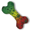Stoned to da Bone, Cute Stuffed Rasta Leaf Bone Dog Toy, Funny Squeaky Weed Toy, Cool Plush Novelty 420 Gift for for Puppies & Small, Medium & Large )