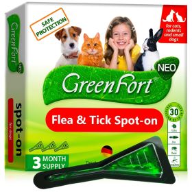 Flea and Tick Prevention for Dogs Cats Rabbits Natural Flea Treatment Home Pest Control Topical Flea Mosquito Repellent for Puppy Kitten 3 Drops for )