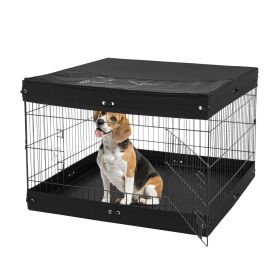 VEVOR Dog Playpen, 4 Pcs 24 x 36 in Panels Foldable Metal Pet Exercise Pen, Dog Fence Indoor and Outdoor Pen with Door, Top Cover, and Bottom Pad, Pe)