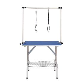 VEVOR Pet Grooming Table Two Arms with Clamp, 36''x24'' Dog Grooming Station, Foldable Pets Grooming Stand for Medium and Small Dogs, Free No Sit Hau)