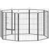39 Inch Exercise Pen, Heavy Duty Dog Playpen, 8 Panel Metal Pet Fence for Medium and Large Dogs, Black