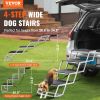 VEVOR Dog Stair for Cars, Wide 4-step Dog Car Steps, Folding Dog Car Ramp with Nonslip Surface, Portable Pet Steps Lightweight Aluminum for Car, SUV )