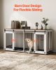 VEVOR 72" Dog Crate Furniture for 2 Dogs, Double Dog Crate Furniture with Double Sliding Doors, Large Dog Crate TV Stand with Removable Tray, Steel F)