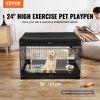 VEVOR Dog Playpen, 4 Pcs 24 x 36 in Panels Foldable Metal Pet Exercise Pen, Dog Fence Indoor and Outdoor Pen with Door, Top Cover, and Bottom Pad, Pe)