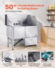 VEVOR Stainless Steel Dog Washing Station, 50 inch Pet Grooming Tub w/ Ramp, Faucet & Showerhead & Soap Holder Leash Dog Bathtub for Large & Medium &)