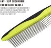 Dog Comb for Removes Tangles and Knots - Cat Comb for Removing Matted Fur - Grooming Tool with Stainless Steel Teeth and Non-Slip Grip Handle - Best )