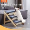 VEVOR Wooden Pet Steps, Convertible 2-in-1 Dog Staircase & Ramp for Access to Beds, Sofas, and Vehicles, Three-Step Design Supports Pets up to 150 lb)