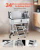 VEVOR 34 Inch Stainless Steel Dog Washing Station, Pet Grooming Tub with Hot & Cold Faucet, Showerhead, Home Wash Sink, Fits Small Cats and Dogs, Non)