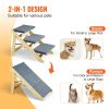 VEVOR Wooden Pet Steps, Convertible 2-in-1 Dog Staircase & Ramp for Access to Beds, Sofas, and Vehicles, Three-Step Design Supports Pets up to 150 lb)