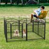 Dog Playpen Indoor 24 inch 8 Panels Metal Dog Pen Pet Dog Fence Outdoor Exercise Pen with Doors, Heavy Duty Dog Fence Puppy Pen for Large Medium Smal)