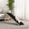 Dog Ramp Pet Ramp for Bed, Non-Slip Carpet, Top Platform, 74" x 16" x 25", Natural