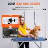 VEVOR Pet Grooming Table Two Arms with Clamp, 36''x24'' Dog Grooming Station, Foldable Pets Grooming Stand for Medium and Small Dogs, Free No Sit Hau)