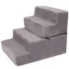Dog Stairs Pet Step For Bed Couch Sofa Car 4 Steps Soft Foam Detachable Dogs Cats Climb Ladder