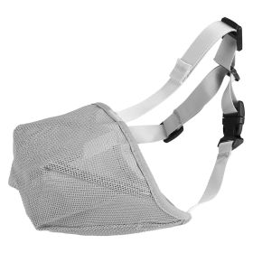 Pet Muzzle Mask Soft Mesh Muzzle Adjustable Dog Mouth Cover with Breathable Mesh Adjustable Neck Forehead Strap for Anti Biting Barking Chewing (Option: Grey_S)