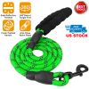 5FT Dog Leash Dog Training Walking Lead w/ Foam Handle Highly Reflective Treads Strong Nylon Dog Rope For Small Medium Dogs