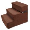 Dog Stairs Pet Step For Bed Couch Sofa Car 3 Steps Soft Foam Detachable Dogs Cats Climb Ladder