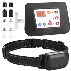 990FT Radius Dog Training Collar Wireless Fence IPX6 Waterproof Pet Beep Vibration Electric Shock Fence System 3 Channels Rechargeable Transmitter Rec (Option: With1Collar)