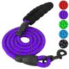 5FT Dog Leash Dog Training Walking Lead w/ Foam Handle Highly Reflective Treads Strong Nylon Dog Rope For Small Medium Dogs