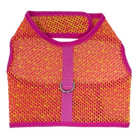 Active Mesh Dog Harness with Leash (Color: Pink & Yellow, size: X-Large)