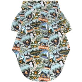 Hawaiian Camp Shirt (Color: Camping Adventure, size: X-Large)