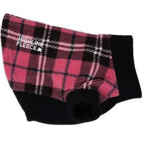 Highline Fleece Dog Coat (Color: Pink and Black Plaid, size: Size 20)