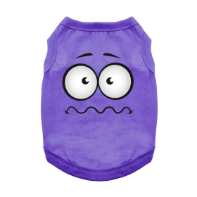 Nervous Face Dog Shirt (Color: Ultra Violet, size: X-Large)