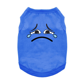 Sad Face Dog Shirt (Color: Nautical Blue, size: 2X-Large)