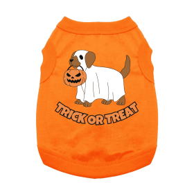 Trick or Treat Pup Dog Shirt (Color: Sunset Orange, size: 2X-Large)
