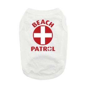 Beach Patrol Dog Shirt (Color: White, size: large)