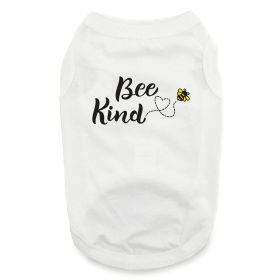 Bee Kind Dog Shirt (Color: White, size: large)