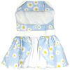 Blue Daisy Dog Dress with Matching Leash