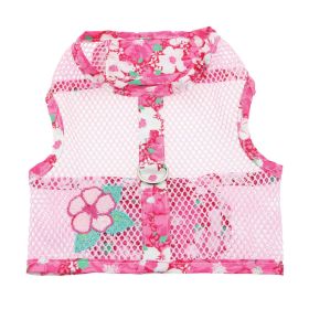 Cool Mesh Dog Harness with Leash (Color: Hawaiian Hibiscus Pink, size: medium)
