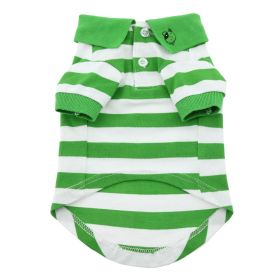 Striped Dog Polo (Color: Greenery and White, size: small)