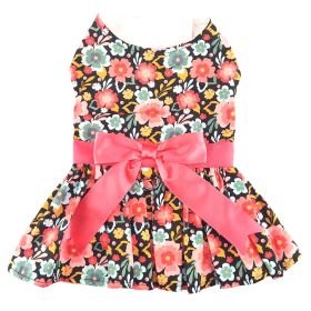 Blooming Blue and Peach Floral Dog Dress (size: medium)