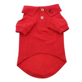 Solid Dog Polo (Color: Flame Scarlet Red, size: X-Small)