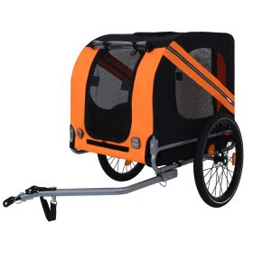 Large Folding Bike Trailer for Dogs – 120LB Capacity All-Terrain Pet Carrier, Durable Steel Frame for Cycling, Jogging, Camping & Outdoor Adventures (Color: as Pic)