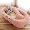 Human Dog Bed, Large Size Fits You and Pets, Washable Faux Fur Dog Bed for People Doze Off, Napping Orthopedic Dog Bed, Present Plump Pillow, Blanket